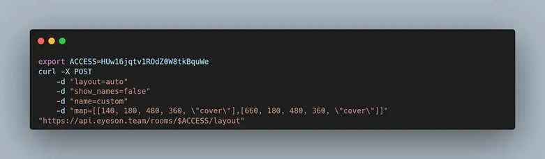 a code example of how to set the layout
