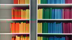Colorful books on a shelf